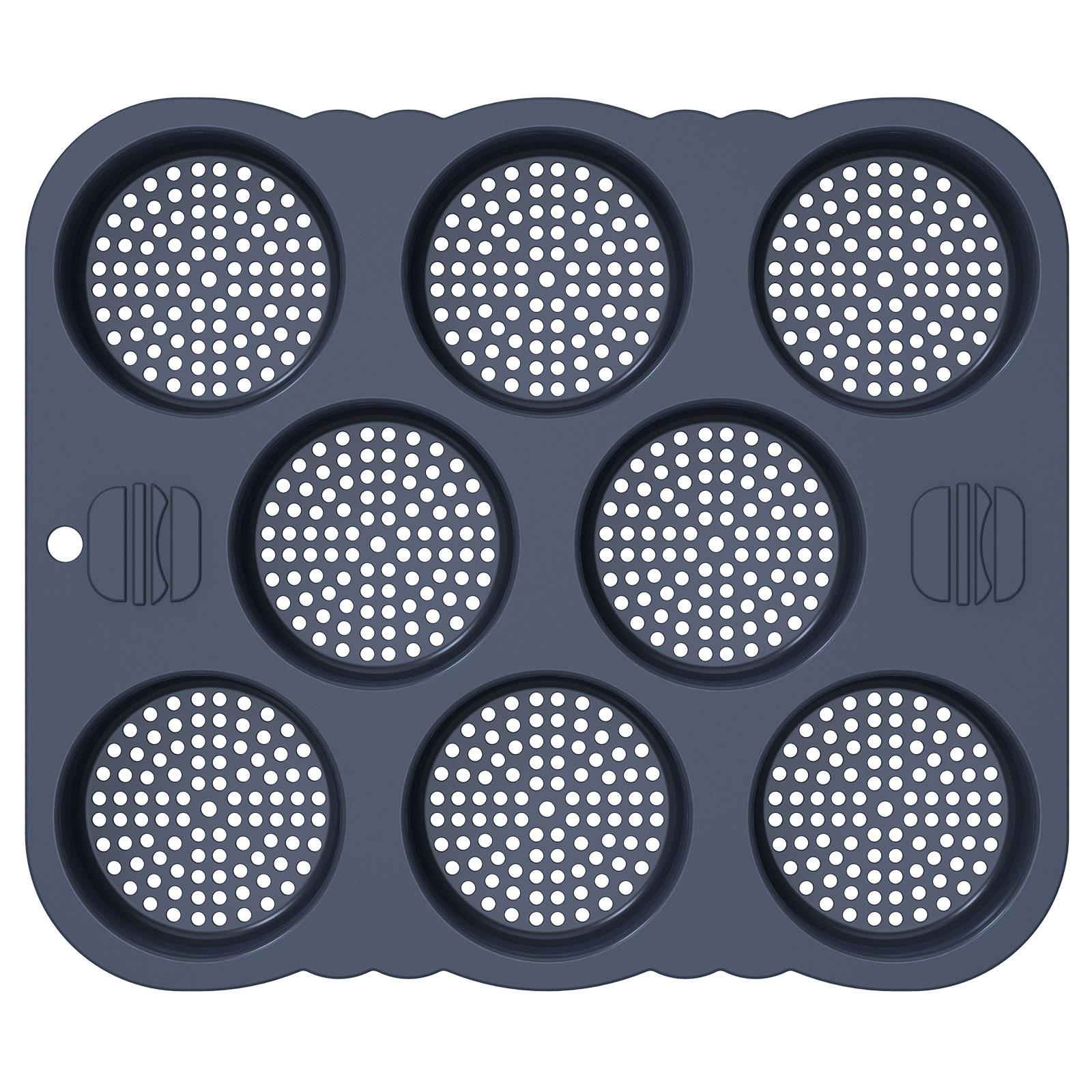 

1/2 Pcs Silicone Hamburger Bun Mold 4/8 Cavities Non-stick Hamburger Bun Pan Flexible Reusable Hamburger Bread Molds for Baking
