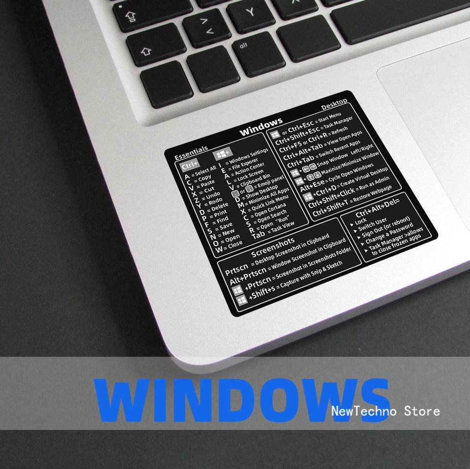 Nálepky s klávesovými zkratkami pro Word Excel Windows/MAC/OS Grafika písmen Ochranná nálepka na notebook