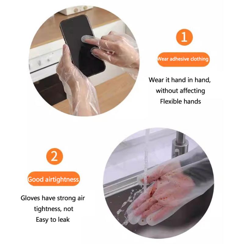 10Pcs Disposable Extended Gloves Transparent Eco-Friendly Multifunctional Arm Protection Gloves Diy Cooking Kitchen Long Gloves