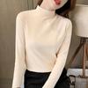 Womens Double-Sided De Thermal Base Layer Top Long Sleeve Slim Fit Half Turtleneck Winter Solid Color