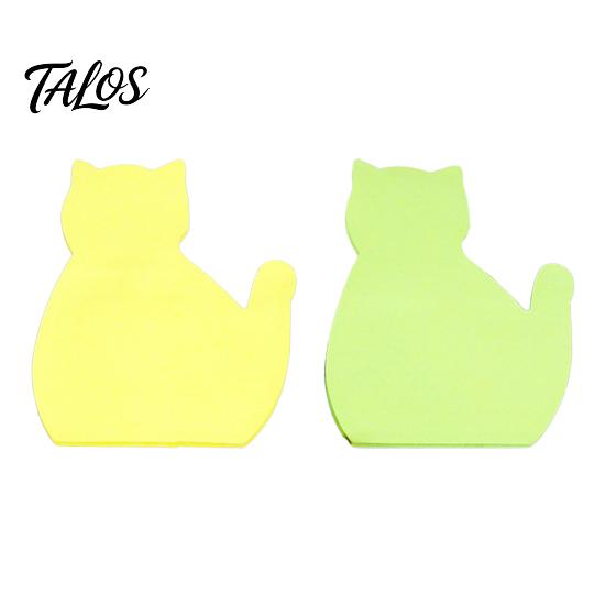 Cute Cat Sticky Notepad 2PCS Shaped Notepads, Multi Color Macaron Adhesive Animal Memo Pads Pads, Compact Decorative Note Tabs for Office School Vivid