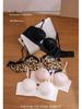 Lace Trim Leopard Print Strapless Push-Up Women's Bust Enhancing Bra Set