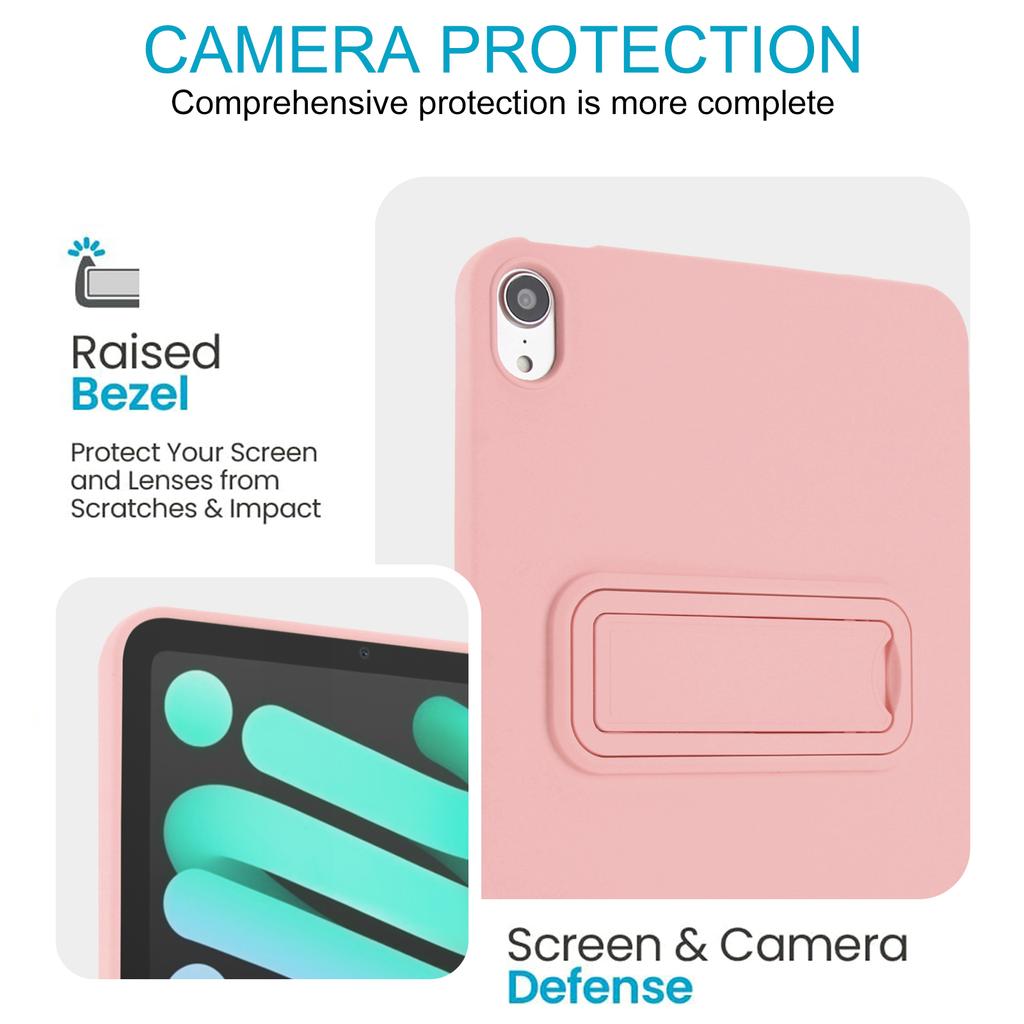 For iPad mini (2024)/(2021) Case TPU+PC Skin-Friendly Kickstand Tablet Cover