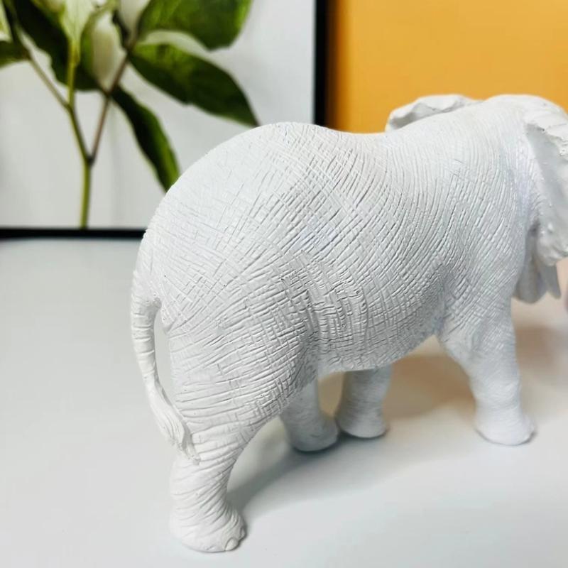 Creative Small Artificial Elephant Sculpture Ornaments Simulation Animal Elephant Gifts for Home Office Desktop Decoration Resin