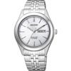 Reguno Solar Wristwatch KM1-113-11 Waterproof Business Metal Easy-to-Read Date Day Night Light Silver