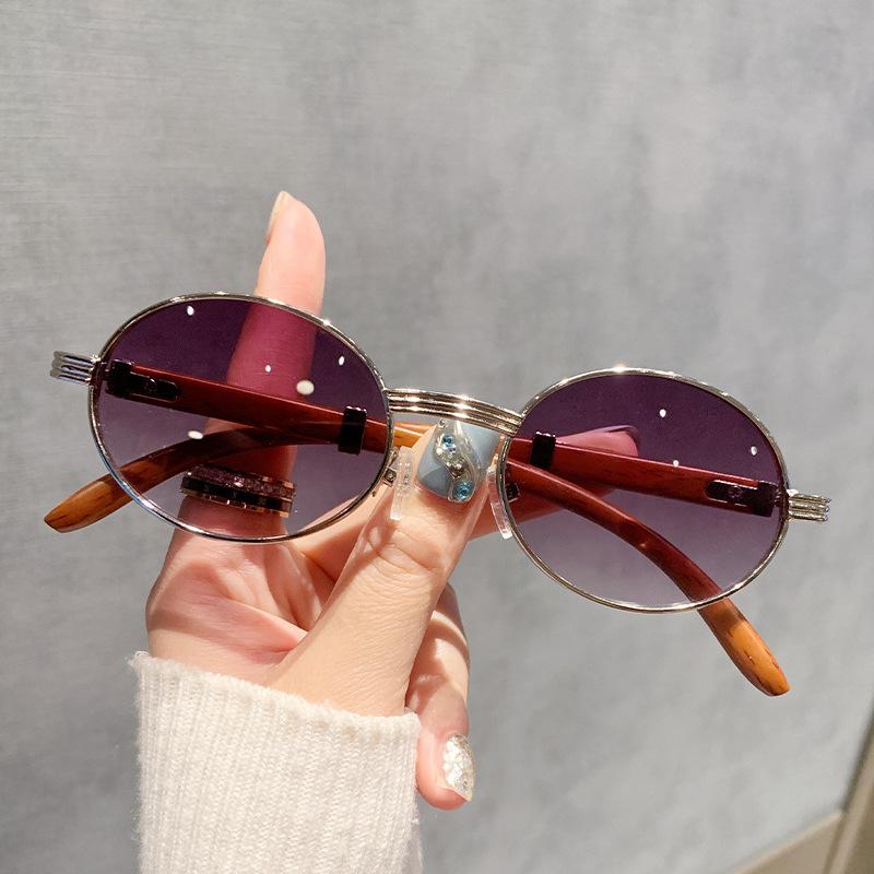 Ladies' sunglasses, men's and women's retro oval small frame sunglasses