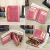Serie Leather Wallet with RFID 9 Card Coin and Rose Pink Contact's Full-Grain Bi-fold Blocking, Slots, Pocket, Purse, Women's Wallet,
