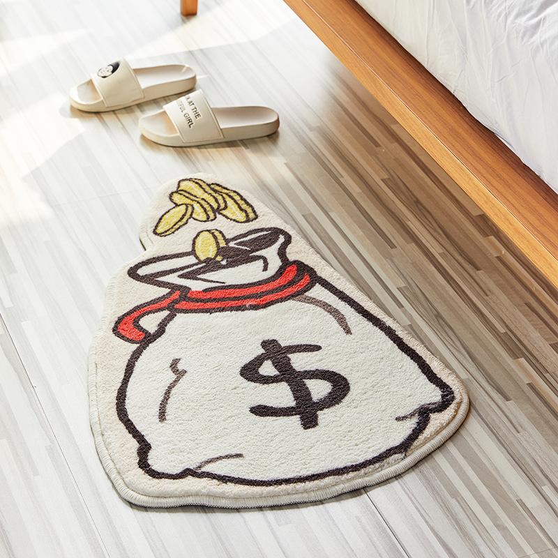 Creative Dollar Imitation Cashmere Carpet Profiled Soft Plush Bedroom Bed Blanket Home Decoration Porch Non-Slip Door Mat
