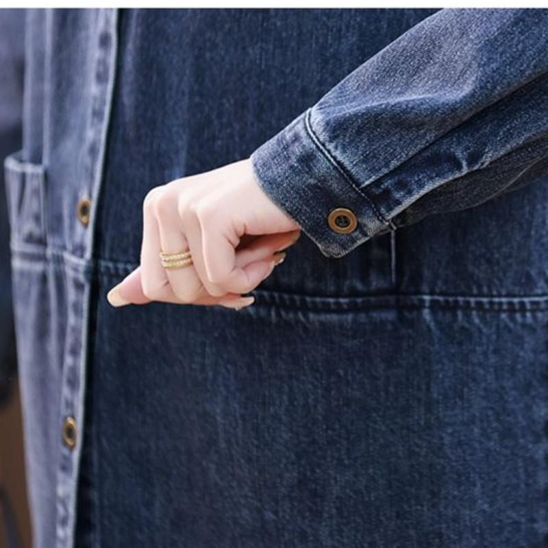 Denim Jacket Women's Spring and Autumn Models Early Spring Fashion Western Style Mid-length Mother Shirt Windbreaker
