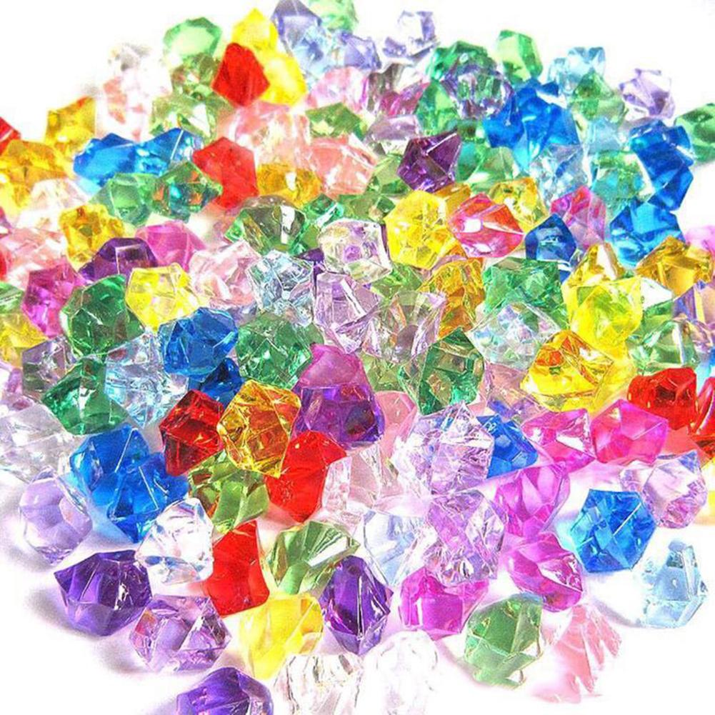 200 Stück Acrylsteine Kristall Acryl Edelstein Kinder Gemischte Farben Ornamente Vase Hochzeitsparty 6*9mm Zubehör DIY Schmuck Dekoration