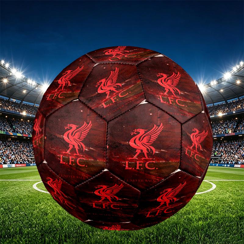 Liverpool F.C. Aufdruck Größe 5 Fußball, PU Verschleißfester Fußball für Spieltraining und tägliches Üben, Geburtstagsgeschenk für Fußballfans