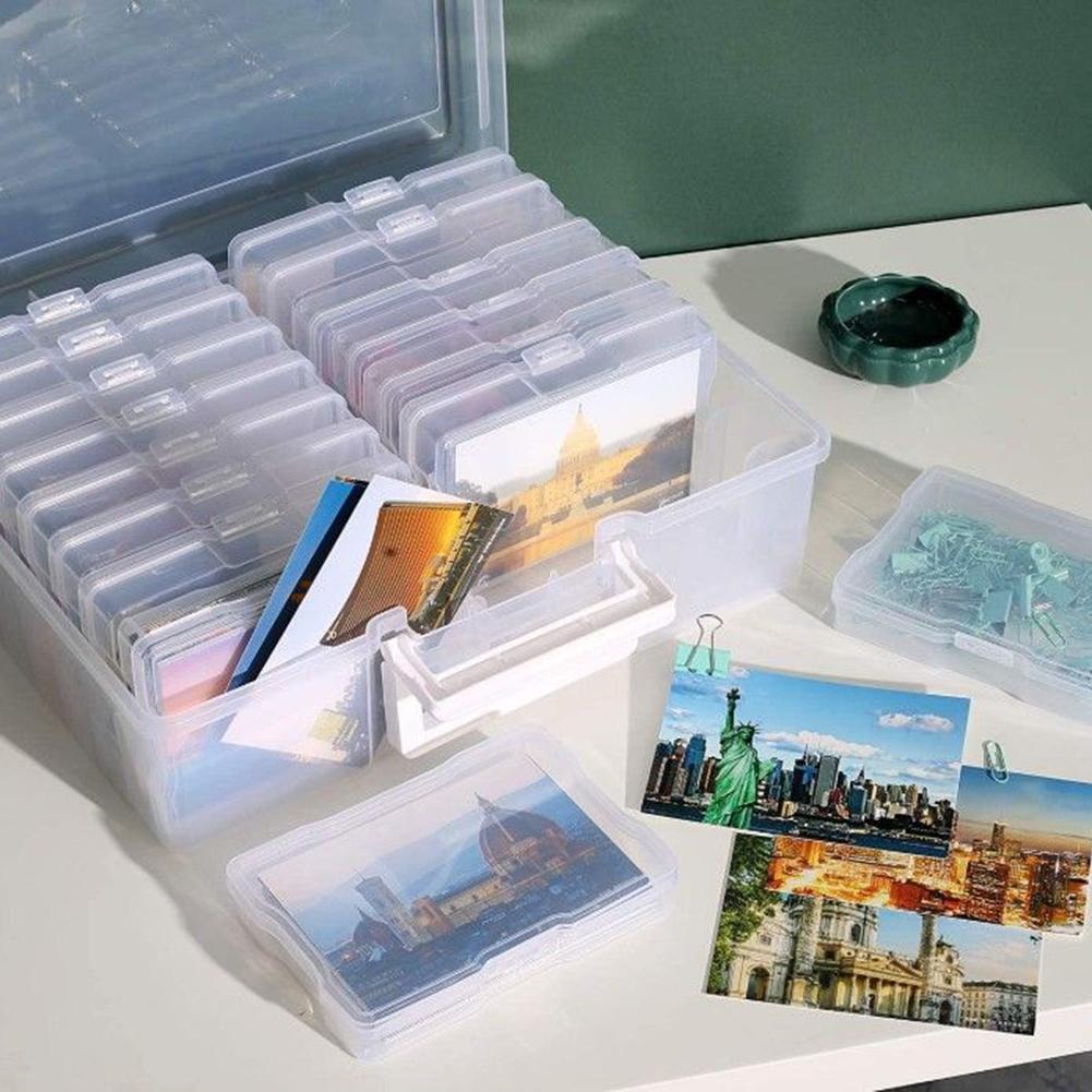 Photo Storage Boxes 4x6inch Photograph Picture Album Organiser Craft Container For Craft Office Supplies Stickers Jewelry Storag