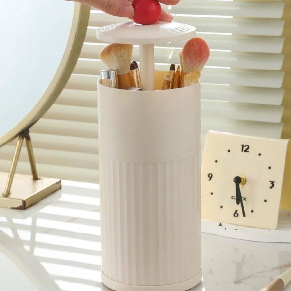 Automatic Lifting Makeup Brush Storage Box Dustproof Makeup Brush Holder Beauty Storage