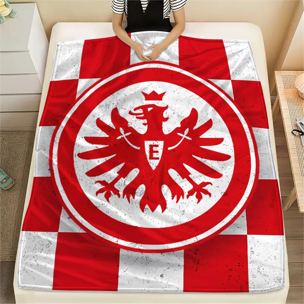 1PC Frankfurt Football Print Flannel Blanket, High quality All Seasons, Home Decor, Warmth and Comfort, Perfect for Christmas Gifts