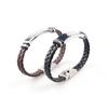 Stainless Steel & Braided Leather Men's Punk Bracelet