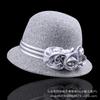 New Hepburn style retro rose flower French elegant dome top hat women's autumn and winter outdoor washbasin hat