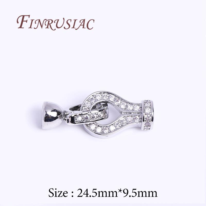 18K Gold Plated Brass with Zircon Clasps For Jewelry,Fasteners For Bracelets Connectors,Accessories DIY Jewelry Making Supplies