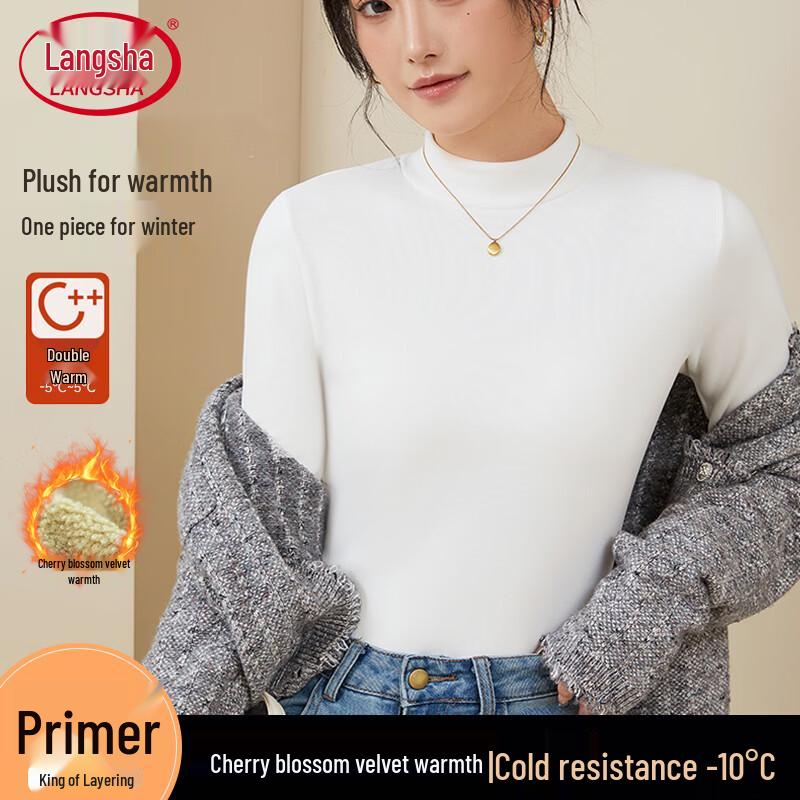 Langsha Women s Thermal Mock Neck Base Layer XL