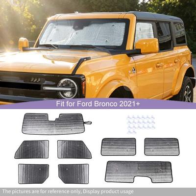 Car Windshield Sunshade Window Shade Foldable Sun Visor Cover Fit For Ford Bronco 2021 Up 4-Door Version Car Interior Accessories, 8 Pcs