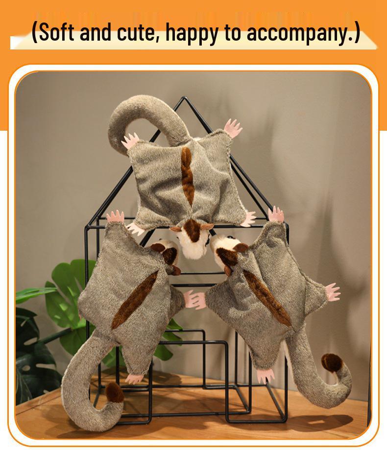 Flying Squirrel Sugar Glider Plush Toy - Cute Children's Gift with Magnetic Clothes