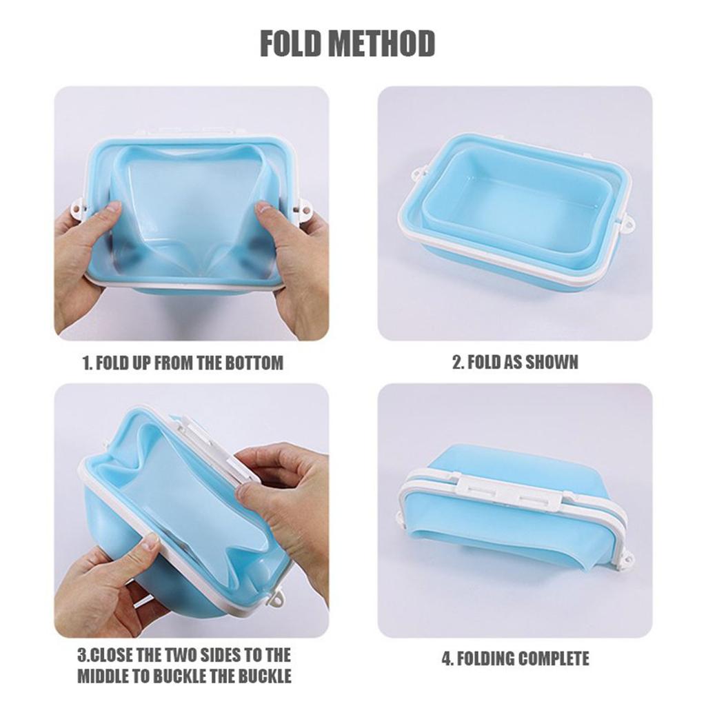 Silicone Lunch Box Food Storage Containers Microwave Reusable Silicone Food Storage Box Folding Storage Boxes