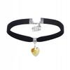 Classic Choker Necklace With Crystal Heart Pendant Gothic Gold Yellow