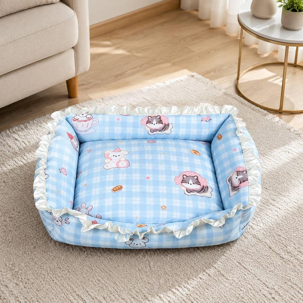 Soft Pet Bed with Raised Sides Cozy for Everyday Napping