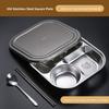 304 Food Grade Stainless Steel Meal Plate Divided with Lid Adult Three Compartment Lunch Box School Student Fast Food Plate