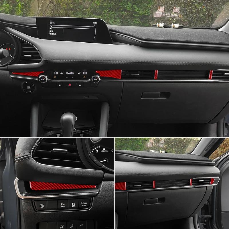 For Mazda 3 BP Axela 2019 2020 2021 2022 2023 2024 2025 Real Soft Carbon Fiber Sticker LHD RHD Car Center Console Accessories.