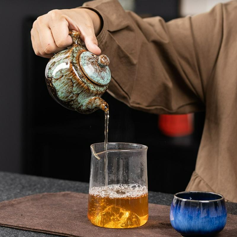 Japanese Style Kiln Change Ceramic Teapot Home Kung Fu TeaPot Tea Kettle Teaset Porcelain Teapot Traditional Chinese Teaware