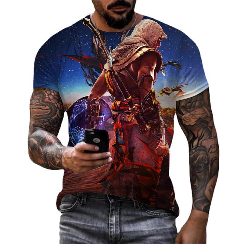 Rundhals-T-Shirt Anime 3D Digitaldruck Oberteil Street Kurzarm 3D T-Shirt