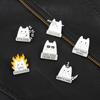 Cute White Cat Enamel Pins Not Today Satan I Am Fine Brooches for Women Men Bag Backpack Badges Funny Jewelry Gift Friend