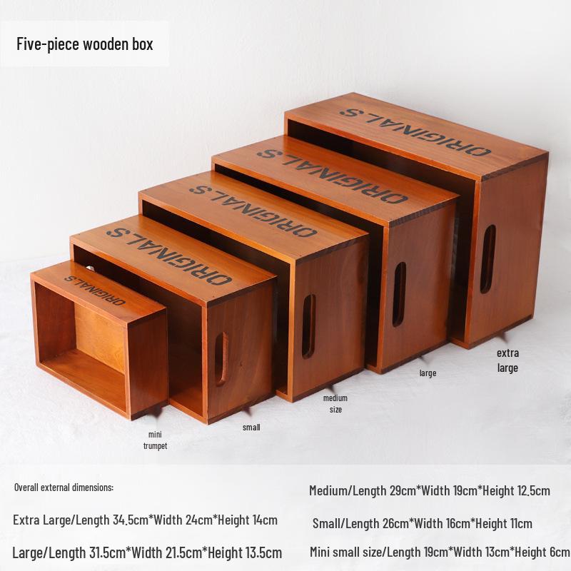 Wooden Desktop Storage Box: Raw Wood Tray & Cosmetics Lipstick Organizer