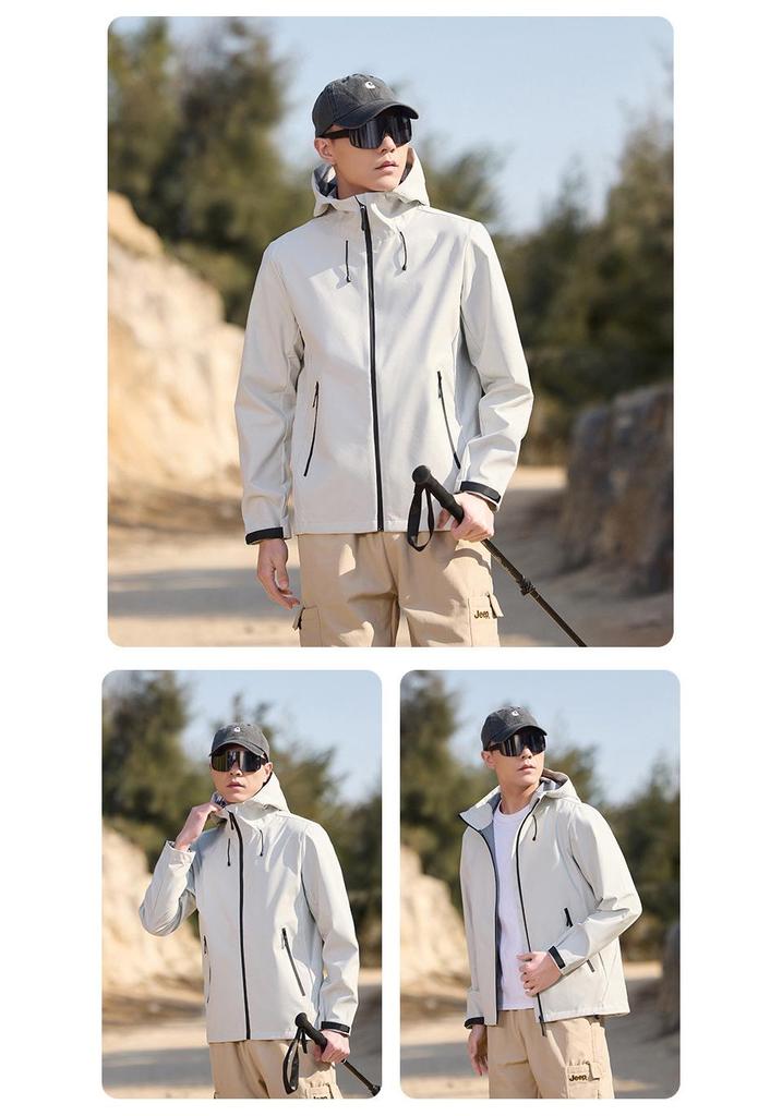 Unisex Spring Windproof Hooded Mountaineering Jacket with Custom Logo