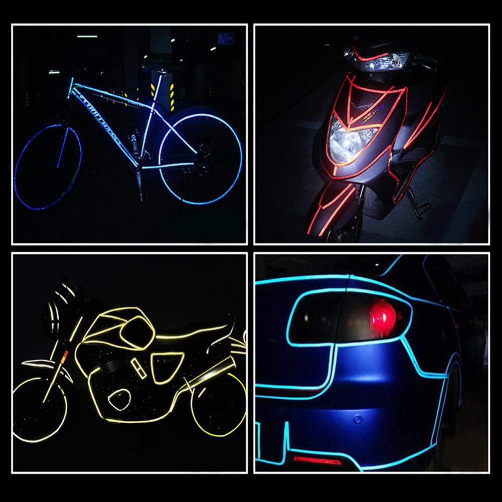 8M In Length Bicycle Reflective Sticker Tape Noctilucent Waterproof Fluorescent Bike Decoration