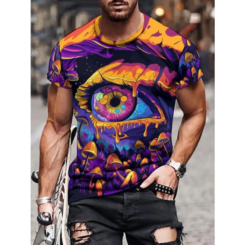 Men's Simple Top Fashion Printed Short Sleeve Loose T-Shirts Men’s