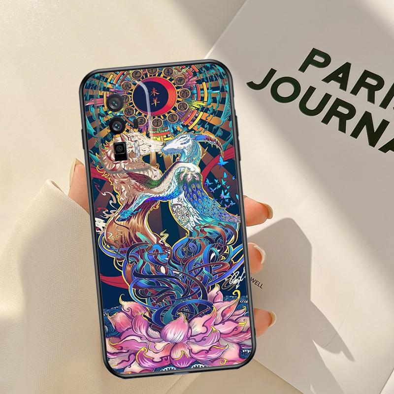 Chinese Zodiac Dragon Tiger Case For Xiaomi 15 14 Ultra 13T 14T 15T Pro 17 Pro Max POCO X7 Pro X3 X5 X6 F5 F6 F7 F8 Coque