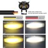 2PCS Dual Color Motorcycle Headlight Owl Design 4 Modes Auxiliary Spotlights Motorbike Scooter Fog Lamp Running Lights