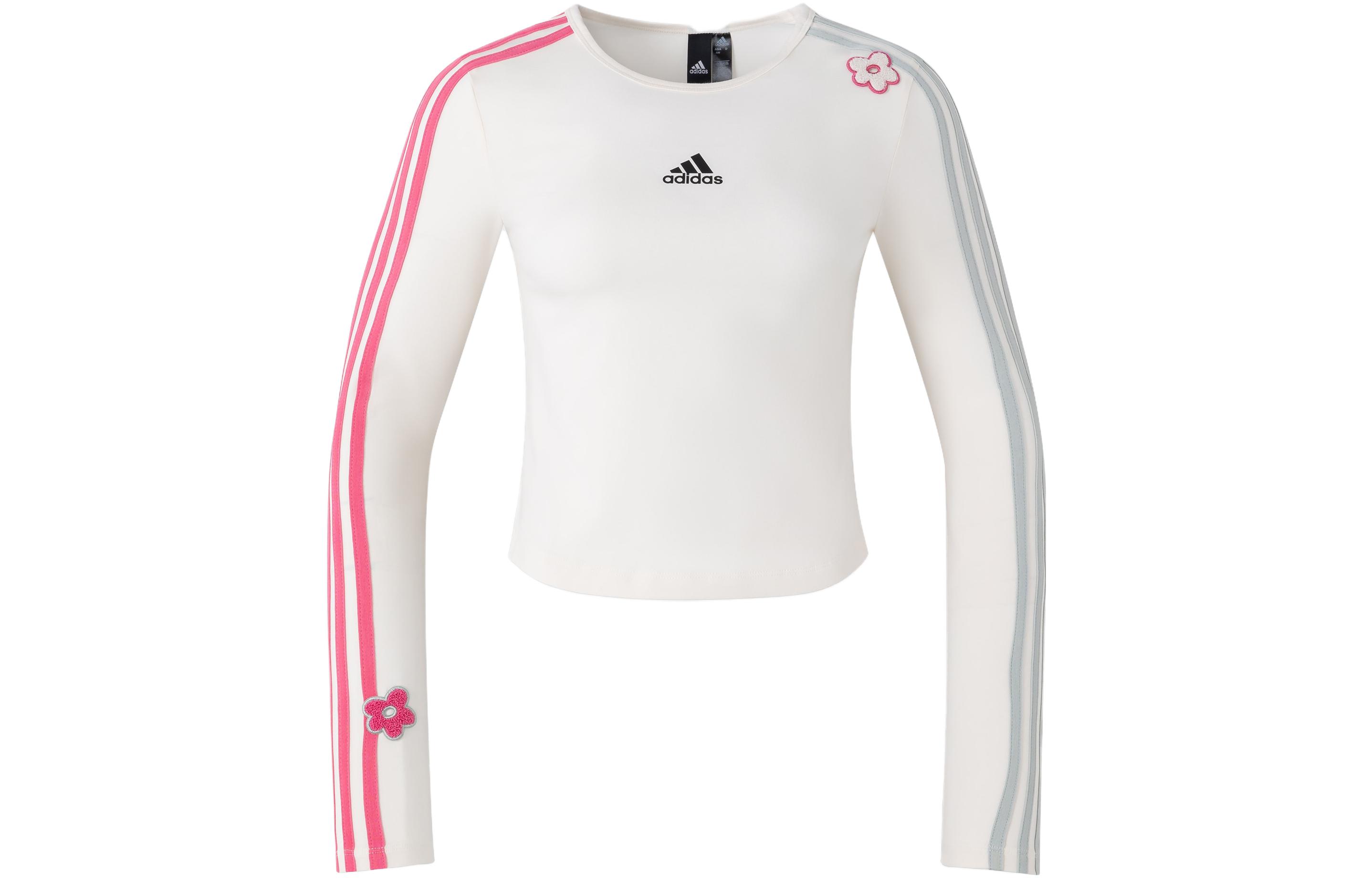 Adidas Set in Sleeve T Shirt Women s Pink White IX5646 S