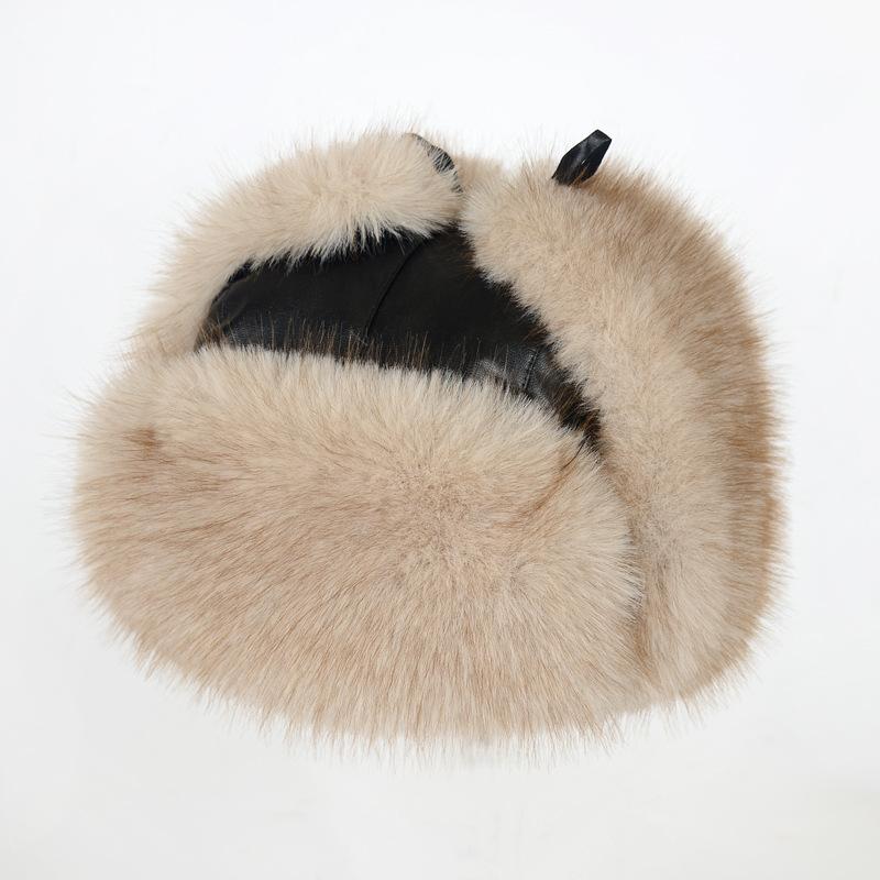 Winter Imitation Fox Hair Raccoon Hair Lei Feng Hat Men and Women Plush Warm Cold Ear Protection Fur Foreign Trade Fur Hat