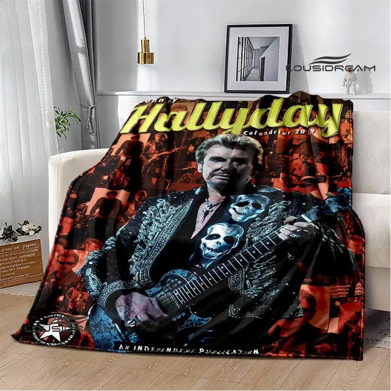 French rock star Johnny Hallyday blanket picnic blanket vintage blanket home travel bed blanket thin blanket birthday gift