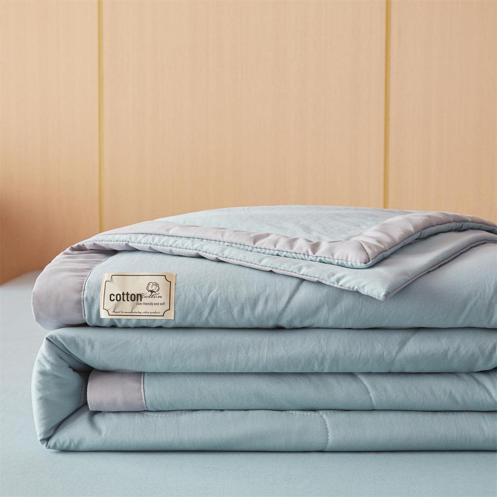 Muji-style Pure Cotton Summer Quilt – All-Cotton, Machine Washable Air Conditioning Quilt for Dorms