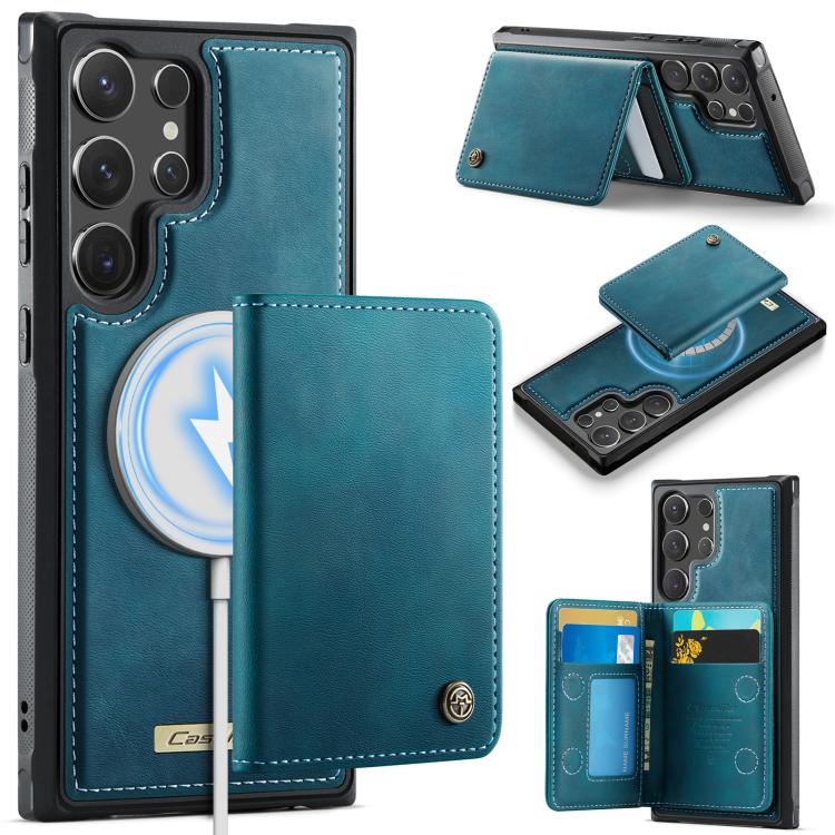 CaseMe Me80 Magnetic RFID Wallet Phone Case For Samsung Galaxy S24 FE 5G, Detachable Multi Card Slot Kickstand Anti-Theft Cover