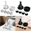 -Sake-Set, Tassen mit Wärmer, Traditionelle Wärmeschale, 4 Tassen Sake-Getränk, Porzellan Keramik Geschenk für Restaurants, Zuhause