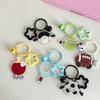Cute Cartoon Ball Bell Star Keychain Pendant Badminton Table Tennis Football Rugby Bag Hanging Ornaments Keyring Decoration Gift