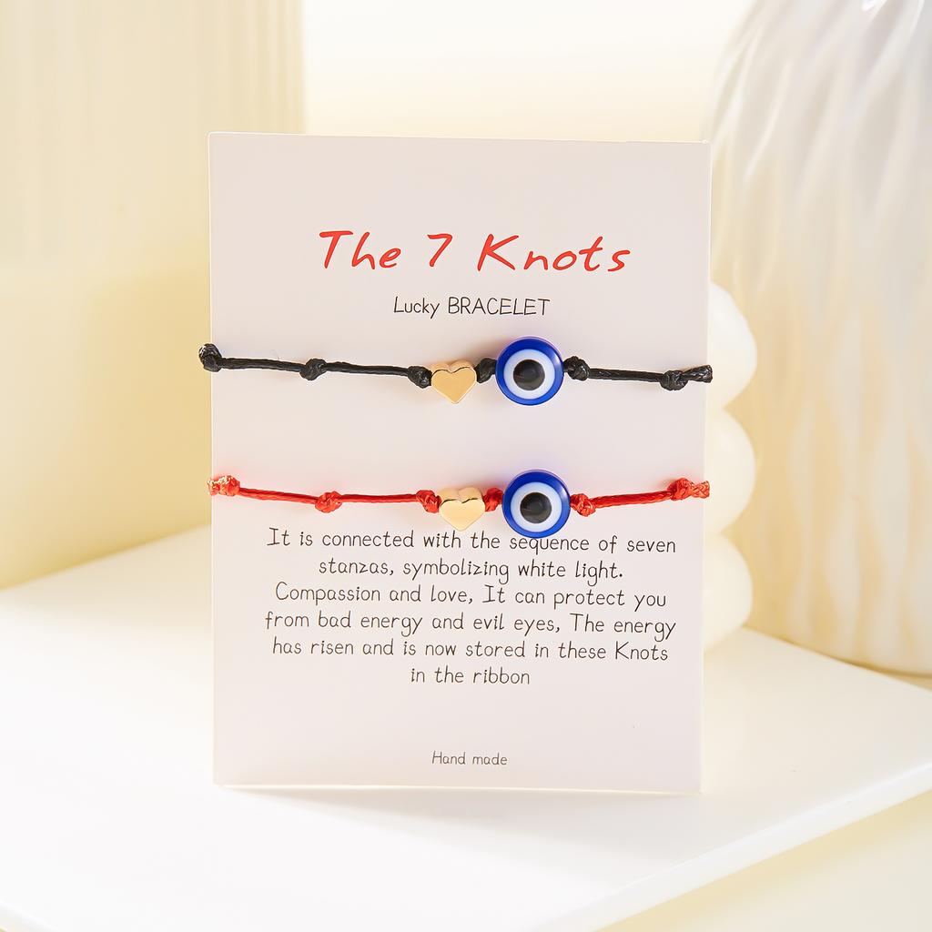 Simple Turkish Blue Evil Eye 7 Knot Braided Bracelet for Women Men Lucky Red Rope Handmade Bracelet Aesthetics Party Jewelry