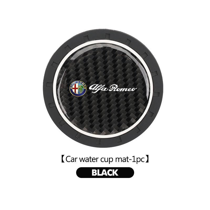 For Alfa Romeo 1/2pcs Car Waterproof Anti Slip Mat Coaster Silicone Water Cup Mat 159 Giulietta 156 147 Giulia Mito GT Stelvio esz566