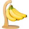 Bananenhalter mit Hängehaken, Rustikaler Holz-Traubenständer für die Küchenarbeitsplatte, Bambus-Fruchtaufhänger zur Frischhaltung von Bananen & Früchten