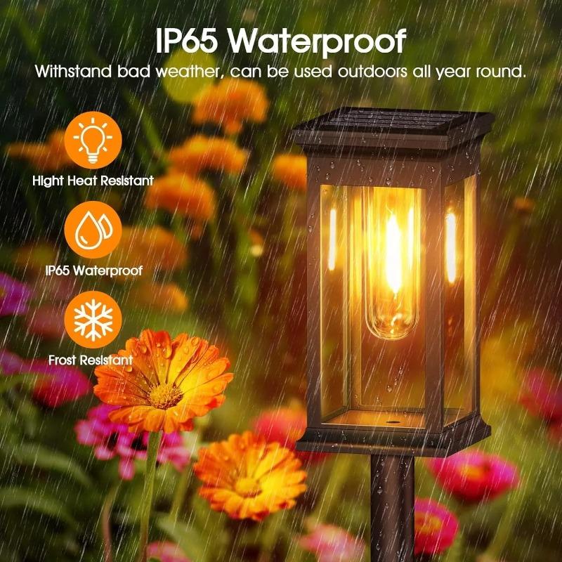 2/4/6 Pack Solar Tungsten Led Lawn Lamp Outdoor Waterproof Solar Channel Lamp for Garden Courtyard Landscape Sidewalk Courtyard Decoration