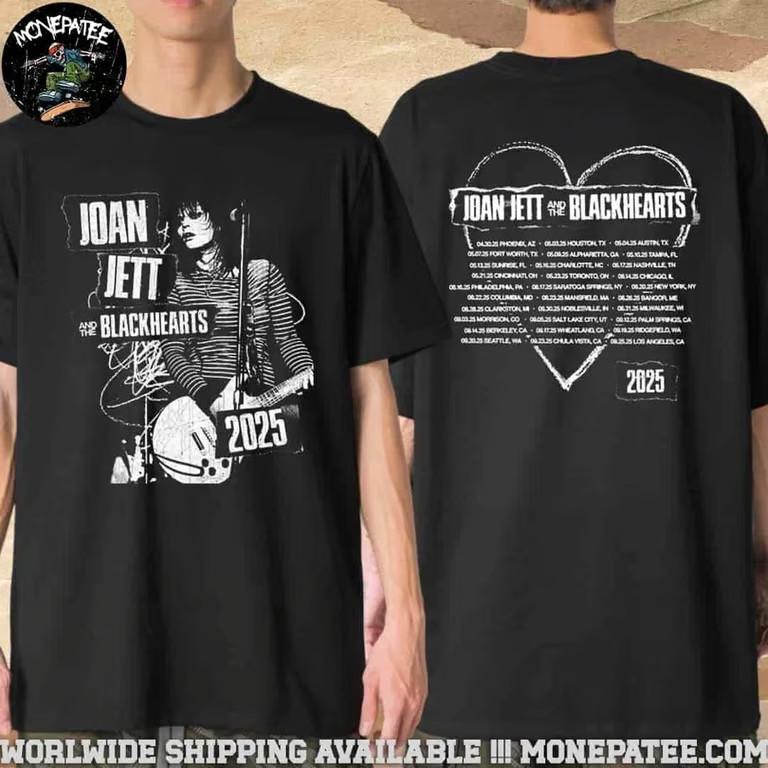 Joan Jett Blackhearts Tour 2025 Two Sided Merch T-Shirt Unisex T-Shirt L